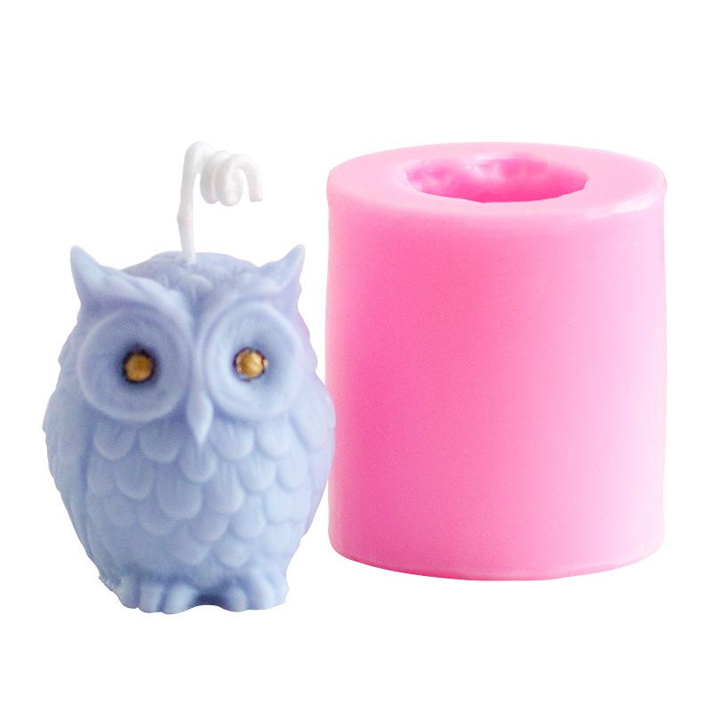 3D Owl Silicone Candle Mold Diy Cute Little Animal Candle Making Supplies Handmade Soap Plaster Craft Resin Mold Home Decor Gift