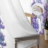 Flower Lavender Watercolor Sheer Window Curtains For Living Room Bedroom Modern Voile Tulle Curtains Fabric Drapes For Kitchen