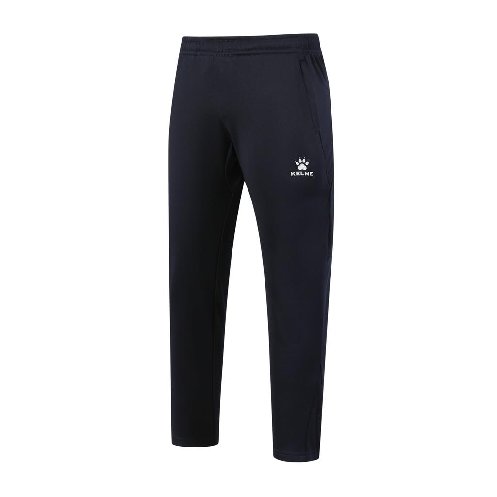 Kelme Men's Jogger Pants, Training Pants with Double Zipper Pockets, Active Sweatpants (Deep Blue & Plus Velvet, Size S)