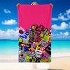 Quick Dry Beach Towel Splatoon Pattern, Lightweight Absorbent Towel for Pool Beach Vacation Use