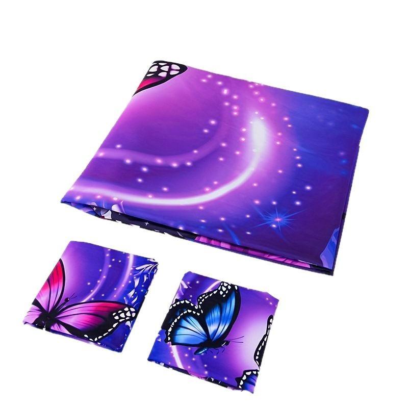 Bettbezug Lila Traum Schmetterling Rose Bettwäsche Digitaldruck Dreiteiliges Set Für Schlafzimmer