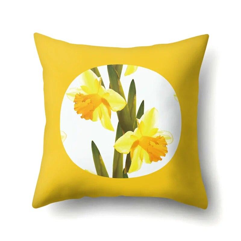 Modern Living Room Sofa Pillow Cover Home Decoration Natural Plant Flower Leaf Print Cushion