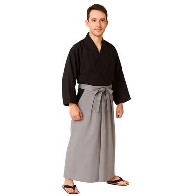 Samurai Warrior Cosplay Kimono Costume Fancy Dress Hakama Japanese Style Kimono Costume Event Disguise Party [Maatsu] (Samurai (Gray))