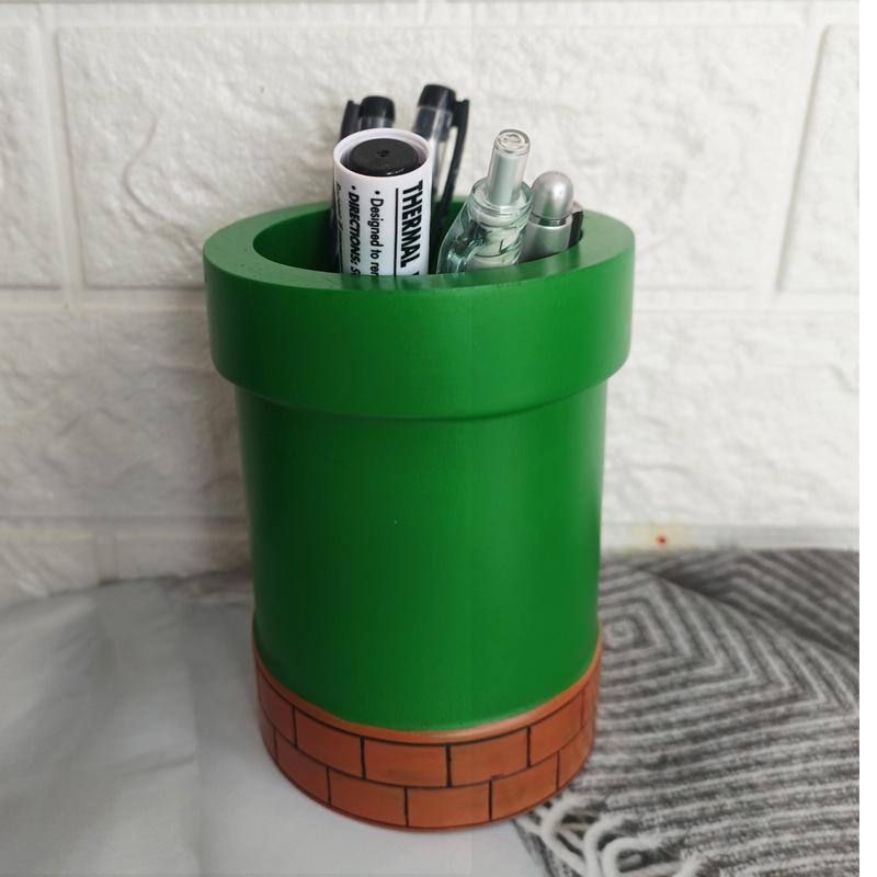 Round Resin Pen Holder - Cute Student Desk Organizer