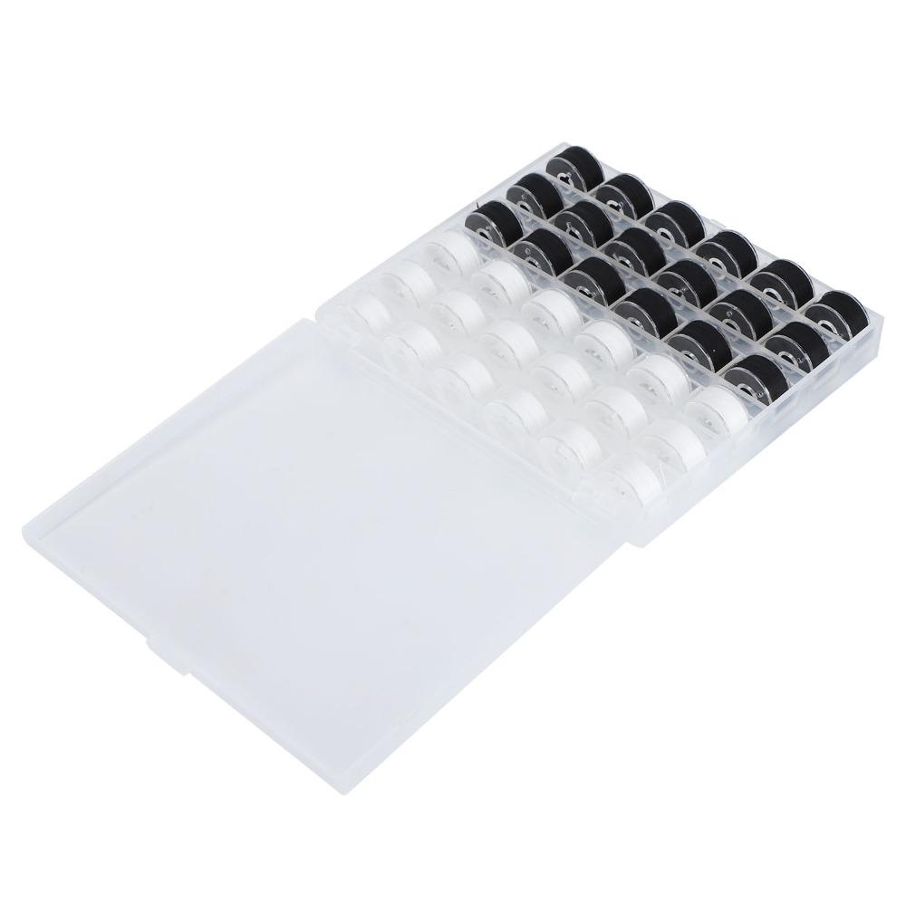 36pcs Transparent Bobbins Box Set Size A Plastic Bobbin Case Sewing Threads Set For Sewing Machines