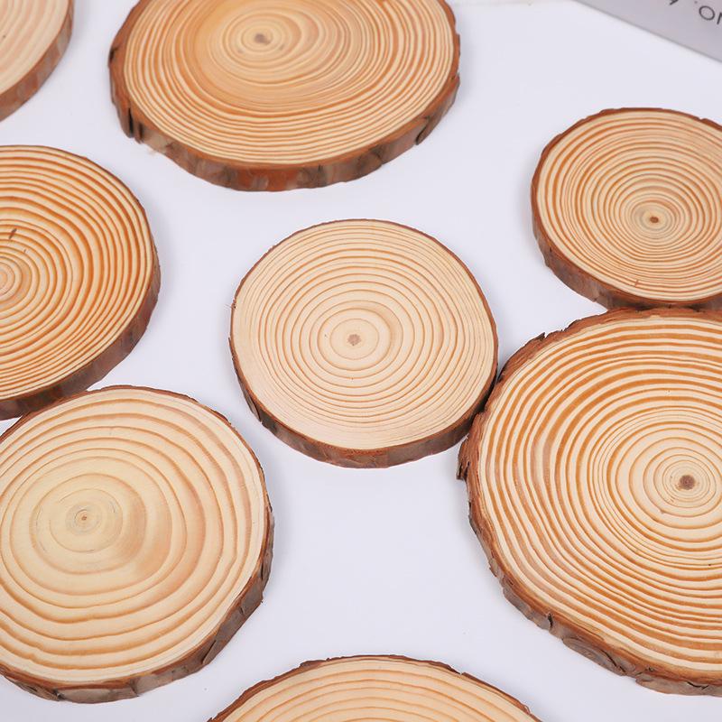 DIY Round Pine Wood Slices for Handmade Crafts and Halloween Ornaments