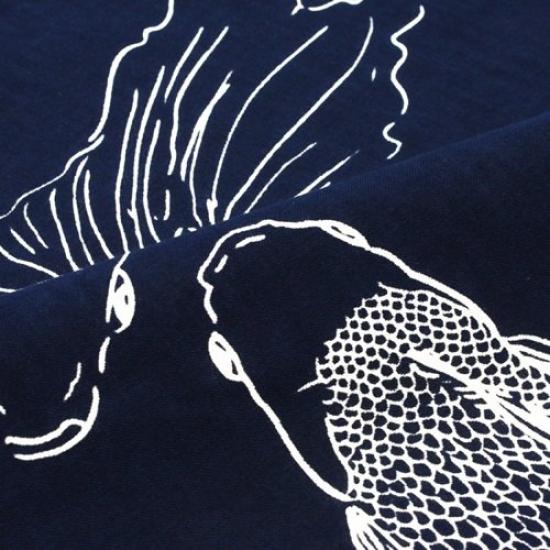 Dyed Anbo Hand Towel Demekin Anbo Navy Authentic Dyed Cotton Tokuoka Made in Japan 35cm x 100cm "Ryukin Blue" 100%