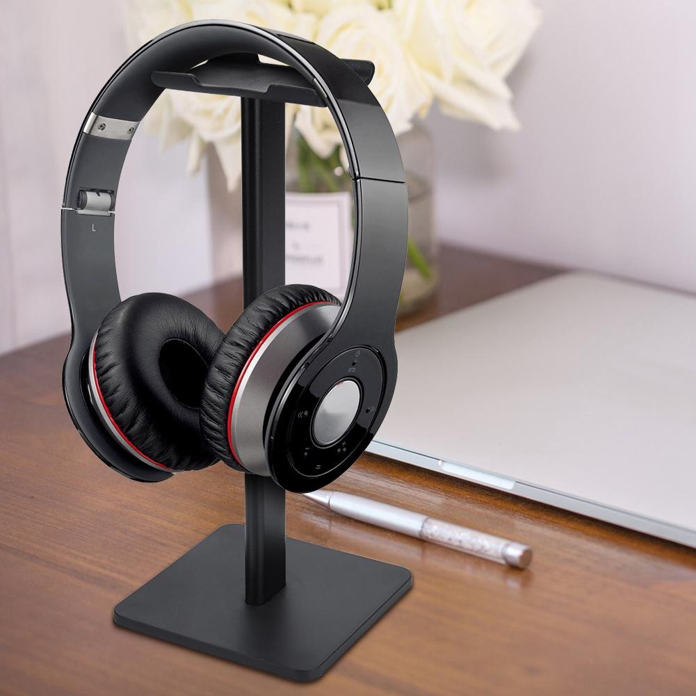 Practical Headset Earphone Stand Holder Headphone Show Shelf Aluminum Bracket Black