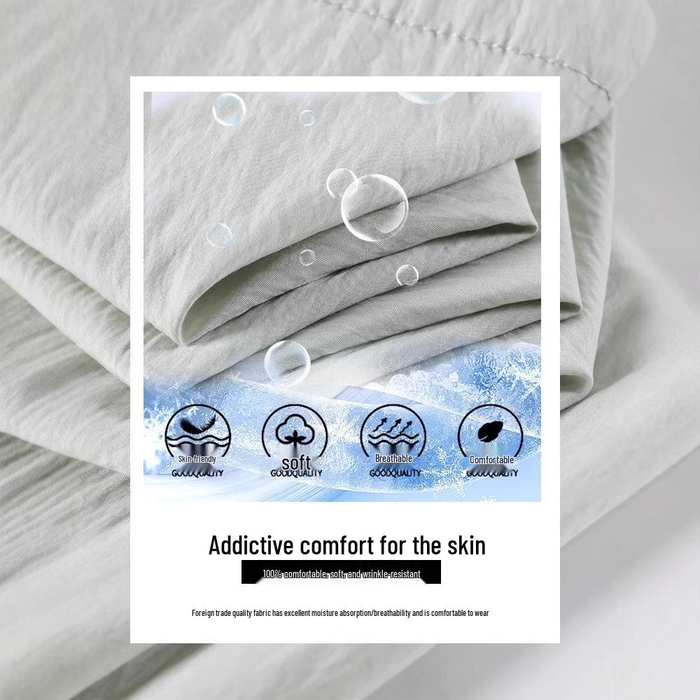 Women's Navy Blue Ice Silk Wide-Leg Pants: High-Waisted, Lightweight, Sun-Protective, Casual Trousers.