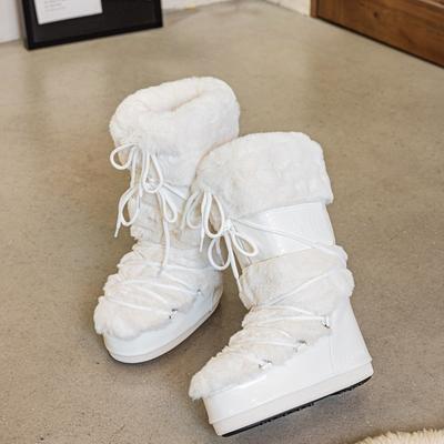 Winter Boots Size 35-40 Women Snow Boots Mid-calf Waterproof Anti-Skid Thermal Platform Boots for Cold Weather Warm Plush Lined