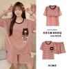 Short-sleeved Pajamas Women's Summer Thin Style with Chest Pad Cartoon Girl Student Loungewear Can Be Worn Outside the Suit