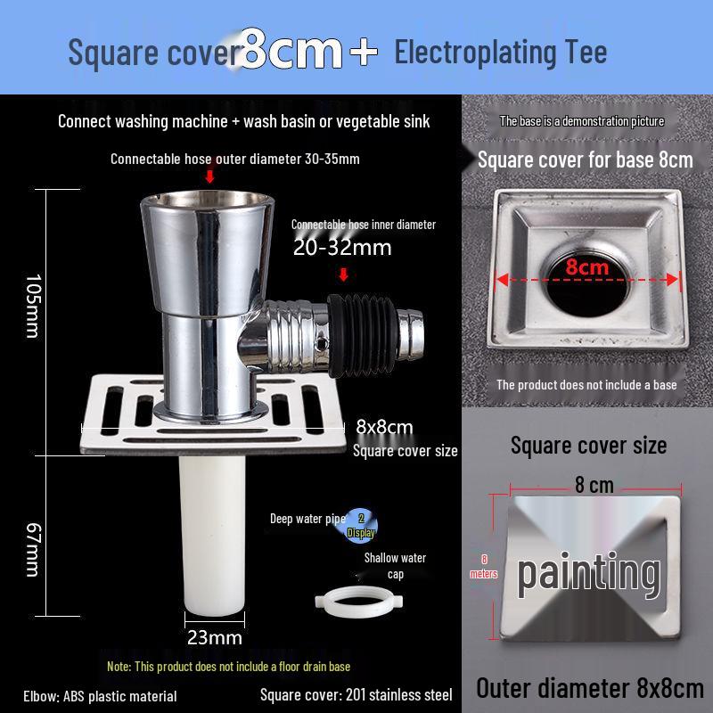 Dual-Purpose Drain Cover: Deodorant, Anti-Backflow, Overflow Protection