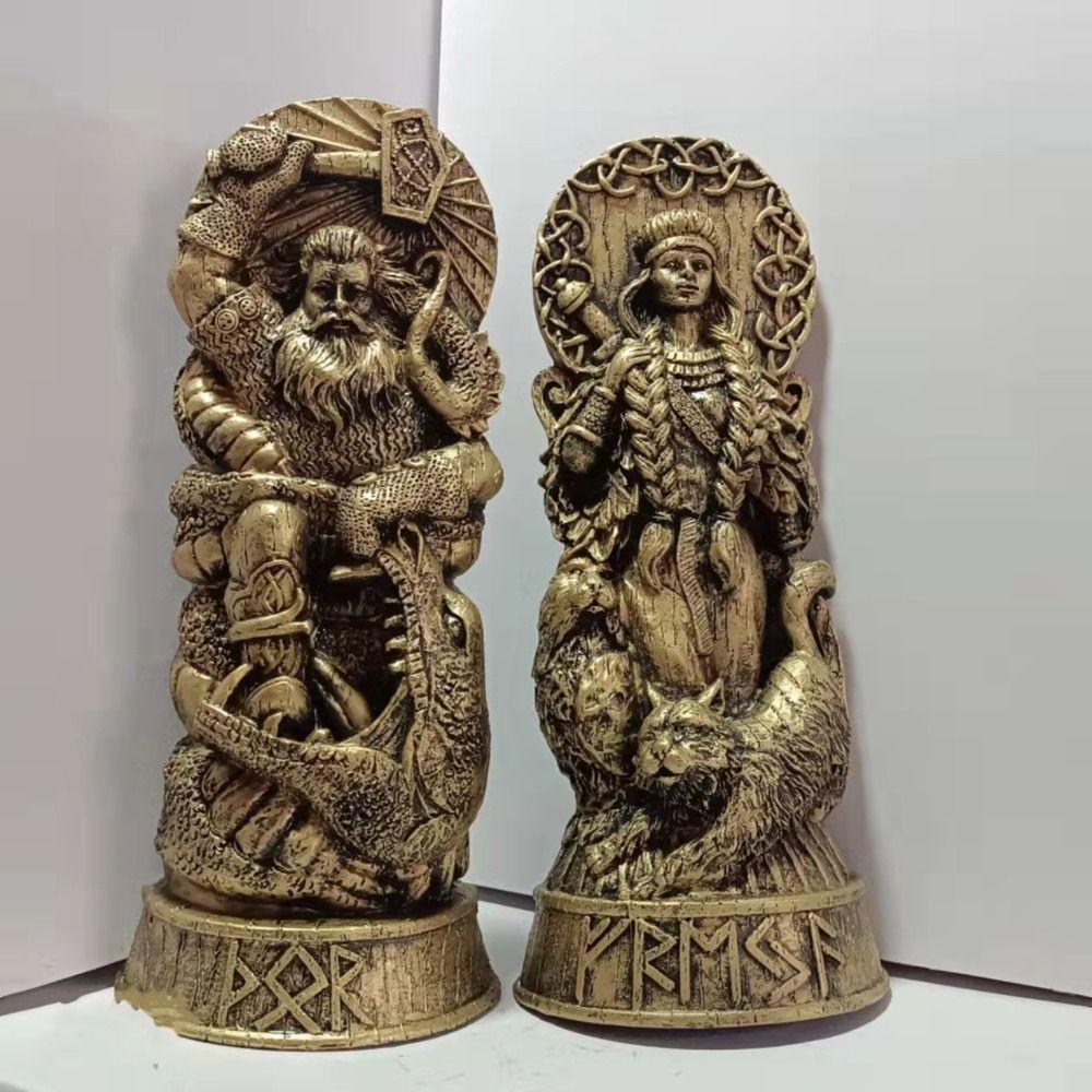 Carving Nordic Gods Sculpture Resin Crafts Myths and Legends Statue Home Decoration