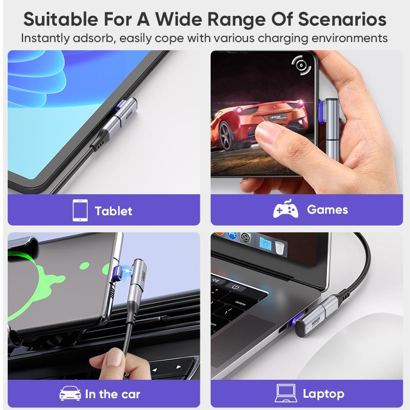 240W Magnetic Type-C Adapter USB-C to USB-C Fast Charging USB4.0 Connector 40Gbps 8K@60Hz Thunderbolt 4/3 for iPhone16 Macbook