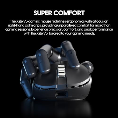 Pulsar Gaming Gears Xlite V3 eS Medium Kabellose Gaming-Maus, ultraleicht, 65 g, 1 ms, 26000 DPI, optischer Sensor, PAW3395, inländisches Originalprodukt