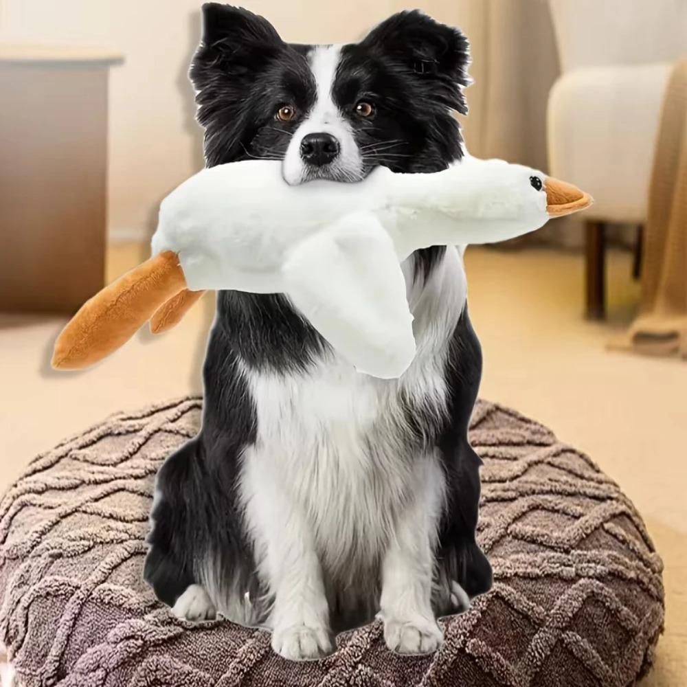 Grande Peluche Realistico Anatra Oca Cane Giocattolo - Morbido Resistente da Masticare & Giocare, Carini Accessori Interattivi per Animali, Miglior Compagno Divertente