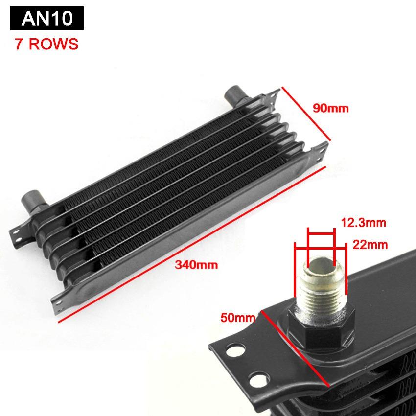 High Quality Universal Oil Cooler 7/10/13/15 Row AN10 Engine Transmission Oil Cooler Kit Black