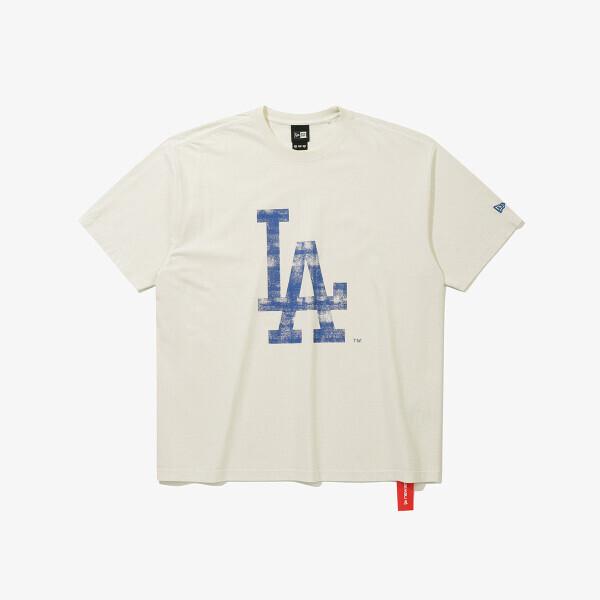 New Era Mlb La Dodgers Großes Logo T-Shirt Creme 15147557