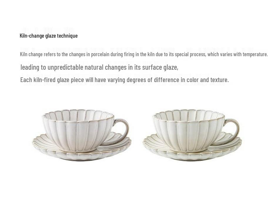 Set Tazza e Piattino da Caffè in Ceramica a Forma di Crisantemo Stile Giapponese – Tazza da Latte Bianca Pura per Tè Pomeridiano di Lusso.