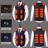 Inteligentna elektryczna kamizelka grzewcza USB z 16 strefami – bezrękawnik z dekoltem w serek dla stałego ciepła zimą