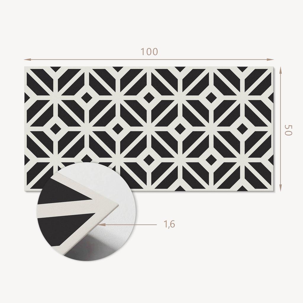 Glued Vinyl Panel for Hallway 100x50 cm Geometric Pattern with Rhombuses