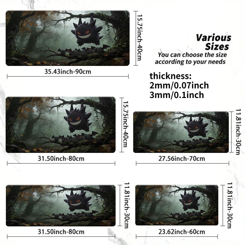 Lucario Autumn Forest Ink Wash Gaming Desk Mat NonSlip Washable Mouse Pad 30x80x0.2cm