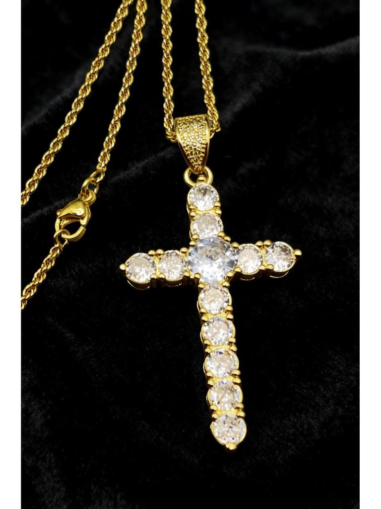 Trendy European Vintage Cross Pendant Necklace for Women - Personalized Hip Hop Jewelry