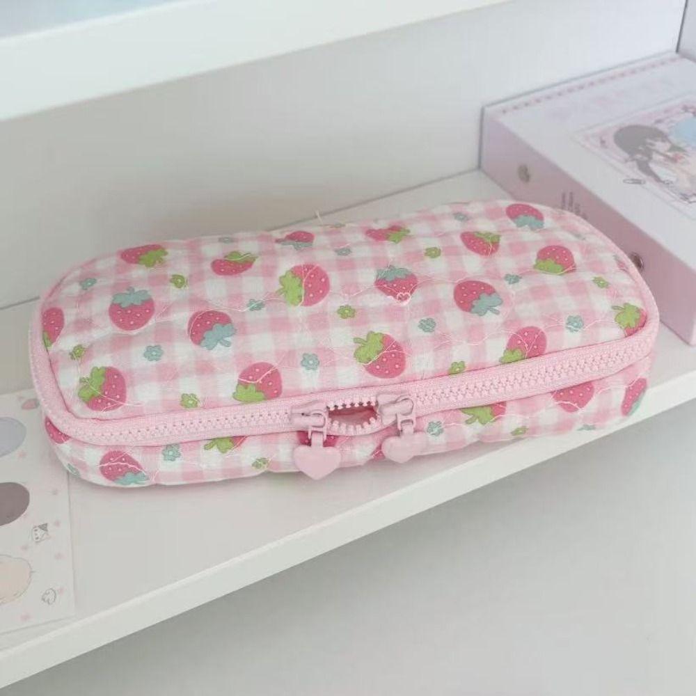 Strawberry Design Pen Bag Large Capacity Pen Pouch High Quality Stationery Bag  Students