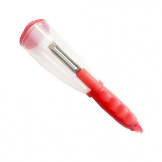 

Household storage-type vegetable peeler with a built-in storage cylinder for collecting peels Red