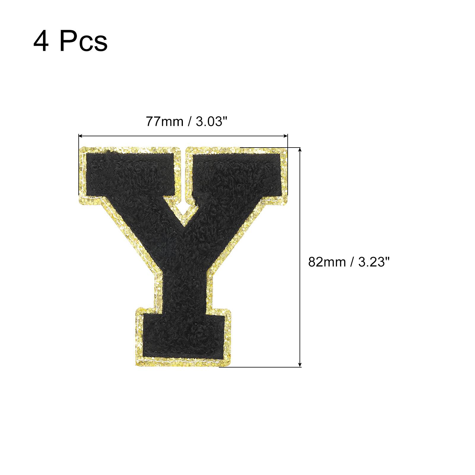 

4pcs Black Chenille Letter Patches Iron on Letter Patches Embroidered Letter Patches Embroidery Patch Iron for Clothing Hats