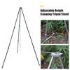 BBQ Tripod Frame with Chain and Hook Storage Bag Adjustable Height Camping Tripod Stand for Open