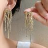 Silver Needle Diamond Retro Fireworks Tassel Earrings Light Luxury Premium Earrings European and American Exaggerated Atmospheric Versatile Earrings