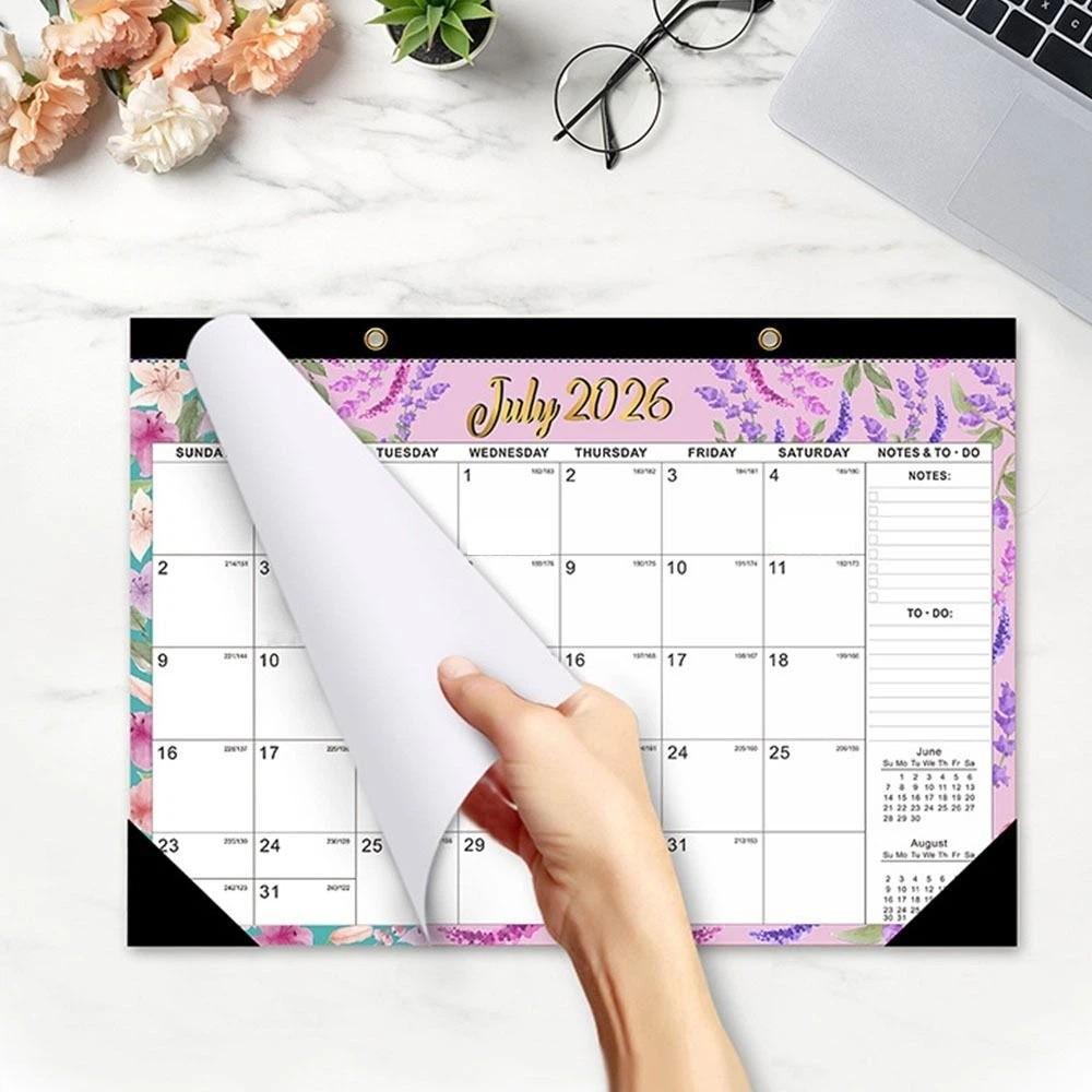 Creative English Calendar 2027 Calendar Planner Practical Floral Wall Calendar Office Stationery