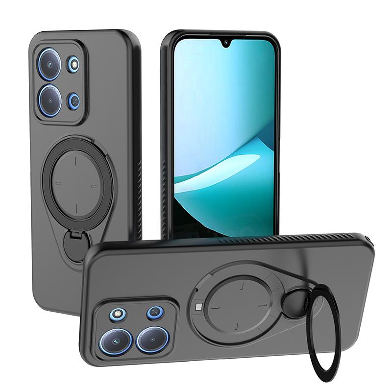 

For Xiaomi Redmi 15C(173.16*81.07*8.2mm) Magnetic Phone Case,Soft TPU Kickstand MagSafe Phone Cover for Xiaomi Redmi 15C(173.16*81.07*8.2mm) чёрный