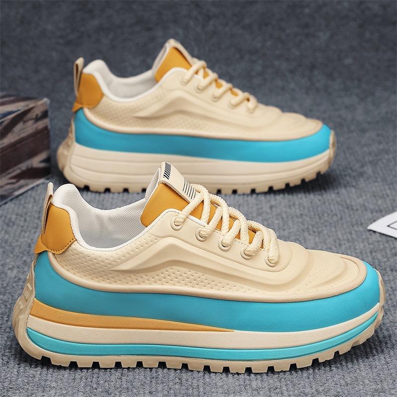 

New Shoes for Men Chunky Sneaker Thick-soled Casual Sport Shoes Street Trend Colors Height Increasing Platform Shoes 44
