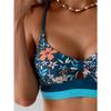 Vintage Blue Floral Print Bikini Women Hollow Out Push Up Drawstring Side High Waist Swimsuit 2026 Beach Bathing Suit Swimwear