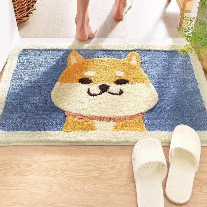 Cartoon Imitation Cashmere Mat Non-slip Home Bedroom Bed Carpet Entry Absorbent Mat Bed Imitation Cashmere Foot Mat