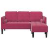 Sofa Set with Cushions Burgundy Polyester