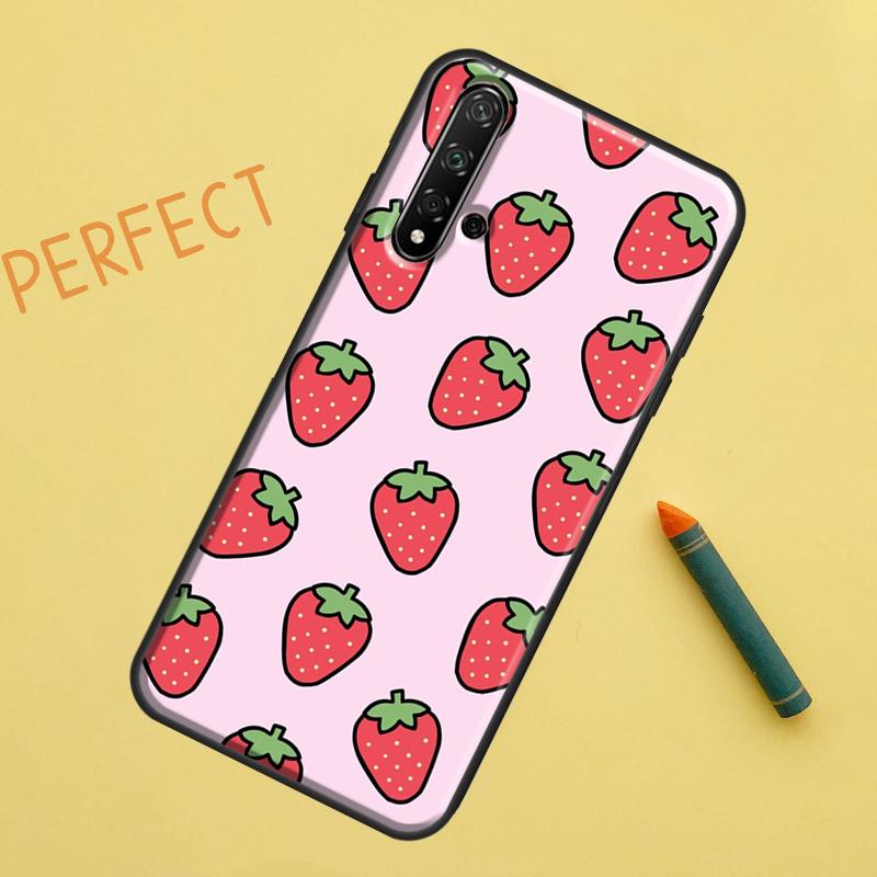 Strawberry For Huawei Nova Y91 Y70 Y72 Y73 Y60 Y90 Y61 8i 7i 11i 12i 12s 9 10 SE P20 P30 P40 Lite Case