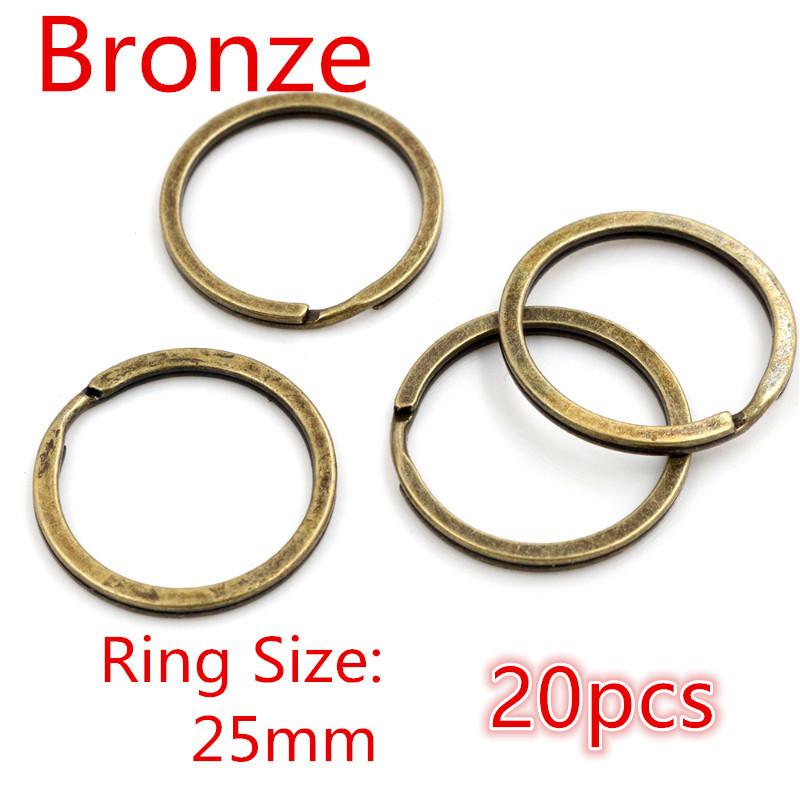 20pcs 25mm 28mm 30mm Rings Keychain Key Ring Chain Multi-colors Round DIY Jewelry Making Accessories Findings