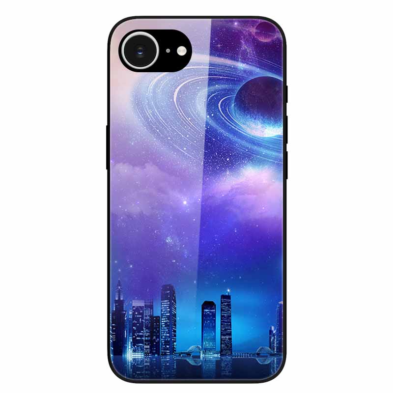 For iPhone 16E 2025 Case Black Bumper Tempered Glass Hard Phone Cases for iPhone16e 16e Back Cover for iPhoneSE SE 2025 Cool New