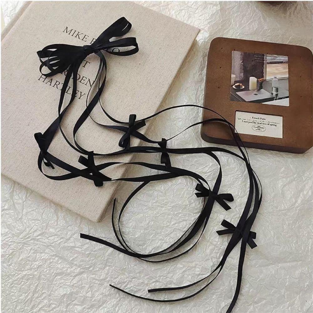 Harajuku Balletcore Bow Hairpin Tassel Bowknot Barrettes Sweet Long Ribbon Bow Hair Clip  Girl