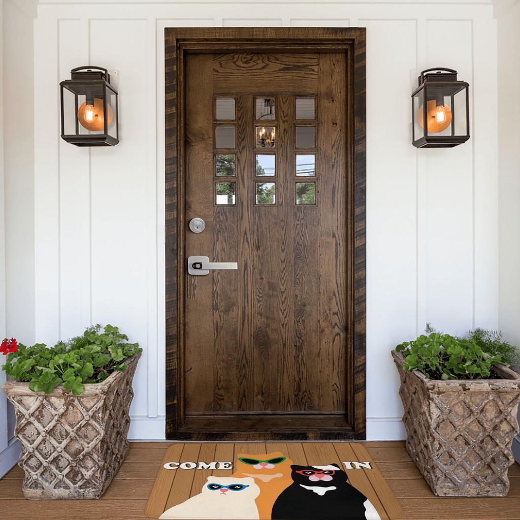 Fun Cat Come In Doormat Anti-Slip Kitchen Bath Mat Garden Garage Door Floor Entrance Carpet Rug