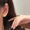 French Retro Brushed Sunflower Diamond Pendant Necklace Fashionable Light Luxury Real Gold Electroplated Full Diamond Flower Stud Earrings Women
