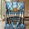 Argentina Football Printed Flannel Blanket Skin Friendly Warm Decorative Throw for Indoor Couch Bed Daily Use