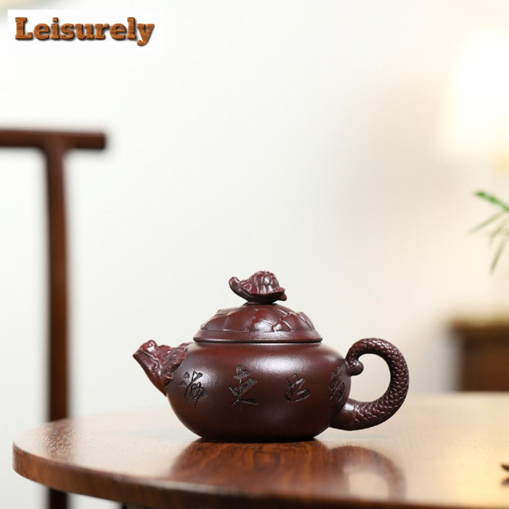 280 ml Yixing Lila Ton Teekannen Berühmte Handgemachte Teekanne Roherz Eisen Rot Drachenblut Sand Schönheit Wasserkocher Chinesisches Zisha Teeset
