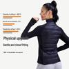 Dámská ultralehká sportovní bunda z kachního peří - Slim střih, krátká, stojáček, pro podzimní/zimní outdoorové aktivity