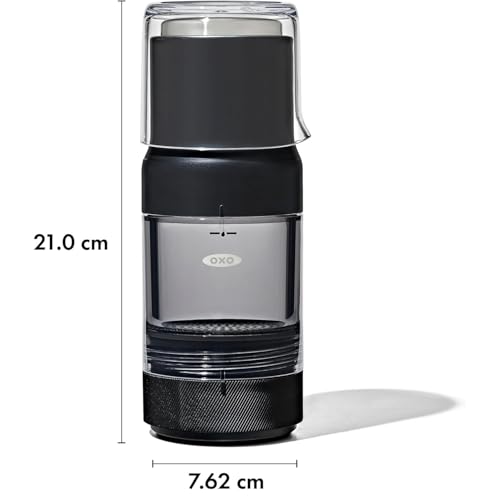 OXO Quick Concentrated Coffee Maker - Cold Brew Coffee Bottle - Lightweight, Portable, Makes Coffee In 5 Minutes, Makes 4 Cups At a Time