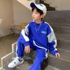Boys' 2025 Spring & Autumn Two-Piece Suit: Trendy Sweater Sportswear Set