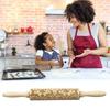 Wood Christmas Printing Rolling Pin Elk Snowflake Christmas Tree Snowman Cookie Crafts